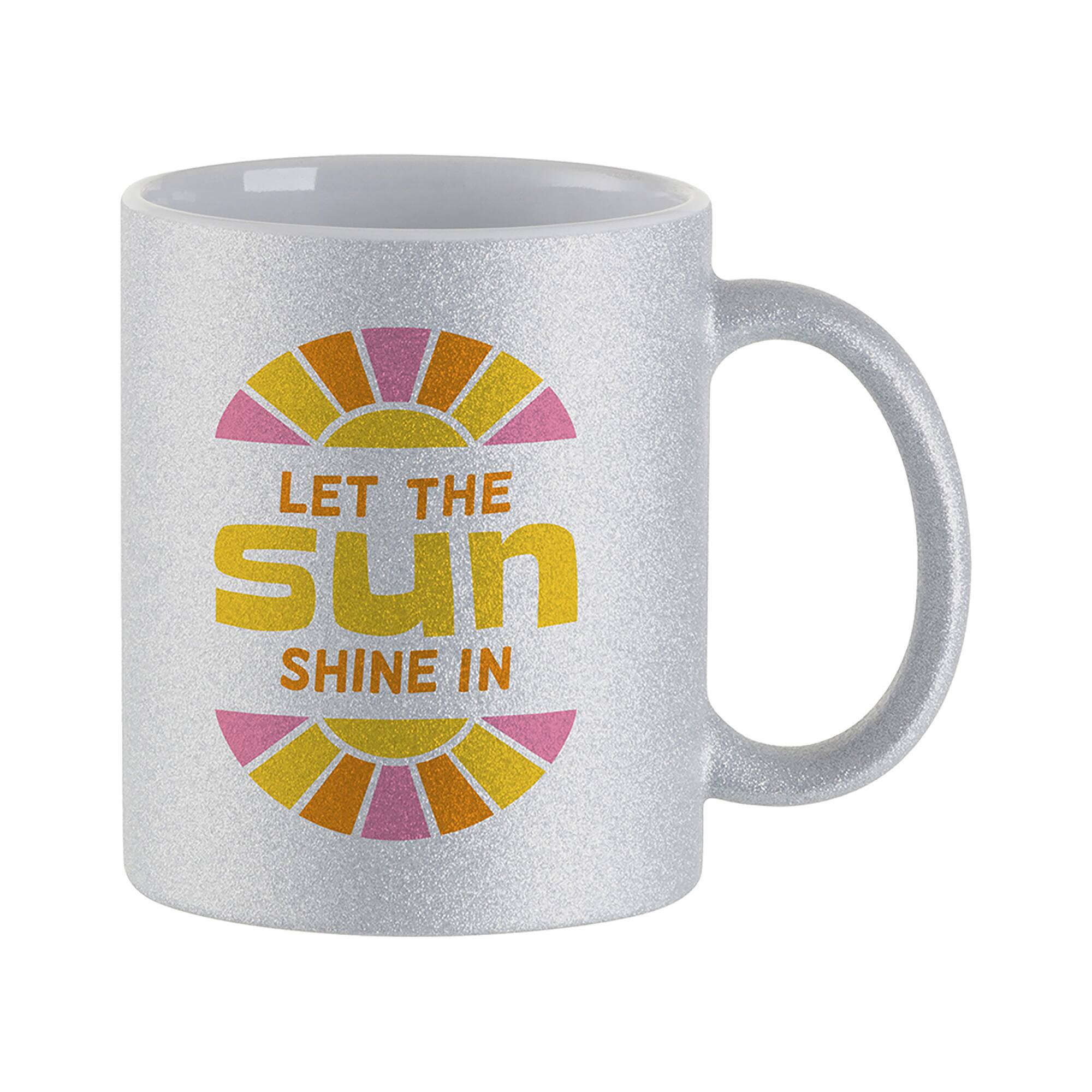 Craft Express 6ct. 11oz. Sublimation Silver Glitter Mugs